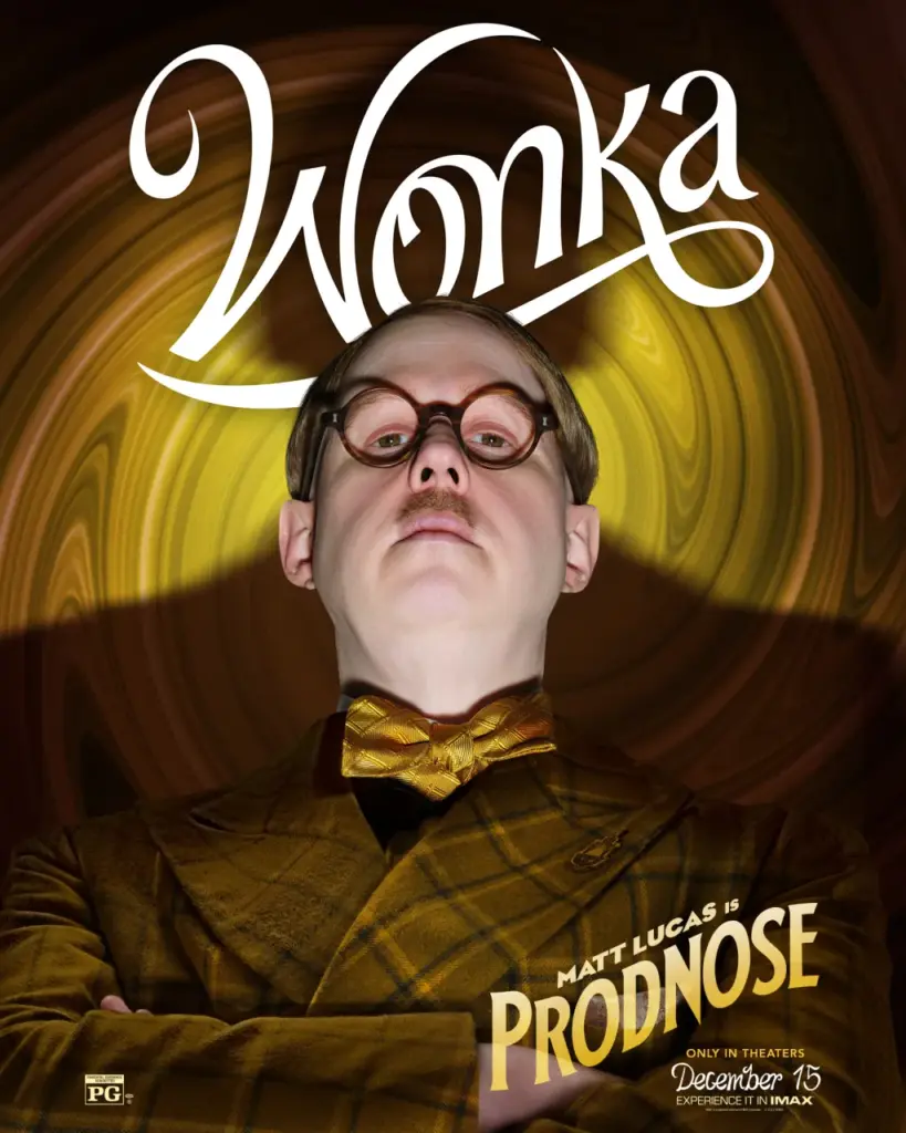 Matt Lucas nel character poster del film Wonka