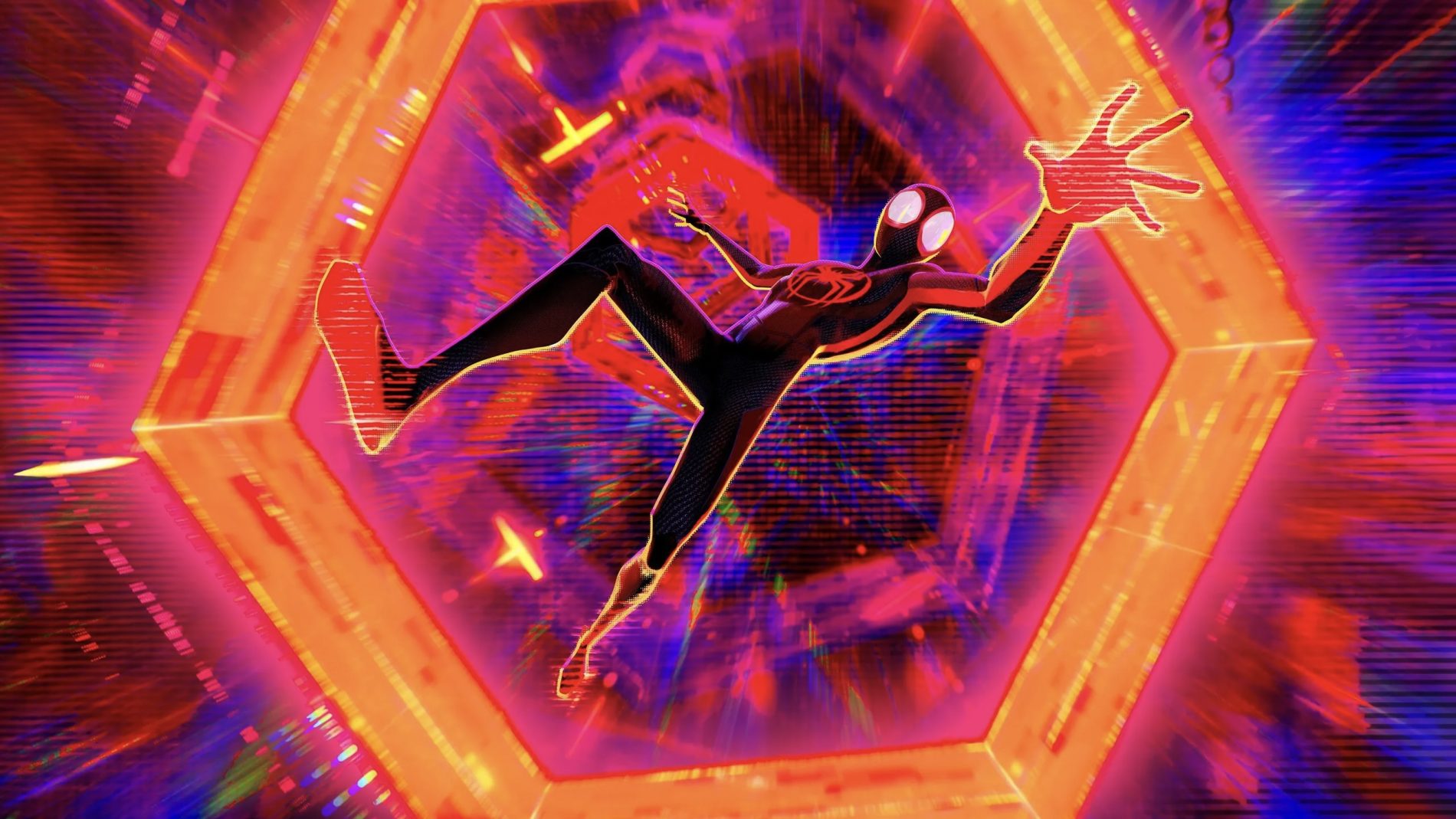 Miles Morales in una scena del film Spider-Man: Across the Spider-Verse